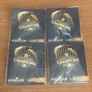 2017 Houston Astros MLB World Series Champions Lapel Collector Pin Logo Lot Of 4
